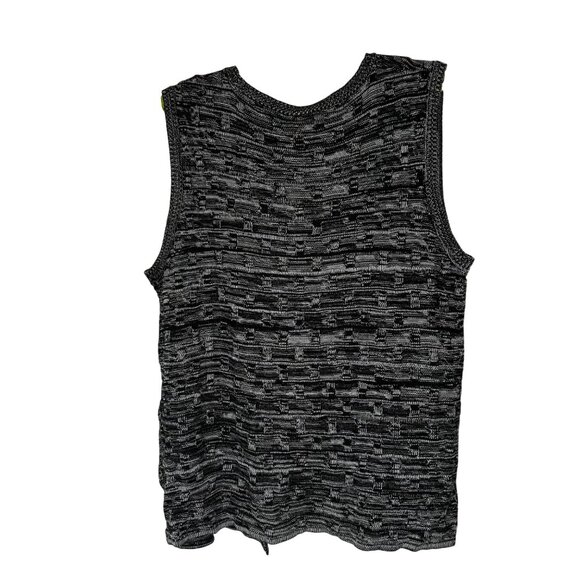 Salon Studio Black & White Basket Weave Knit Sleeveless Vest SZ XX Academia - Picture 3 of 9